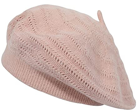 ZLYC Französische Baskenmütze, wendbar, einfarbig, Kaschmir, warme Mütze für Damen und Mädchen