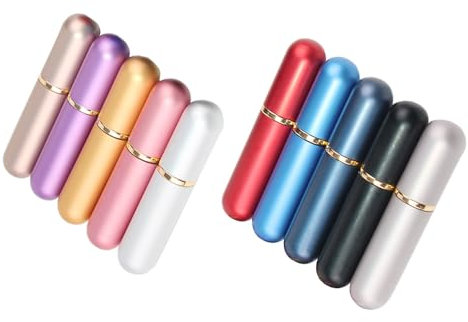 Leere Aluminium-Naseninhalator für ätherische Öle, persönlich, tragbar, nachfüllbar, elegant, mit Baumwolldochten, 10 Farben