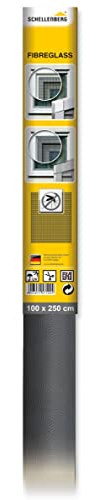 Schellenberg Fiberglas-Fliegengitter anthra100x250 + Schellenberg Befestigungsband für Polyester, Fiberglas und Alu | Fliegengitter-Klebeband