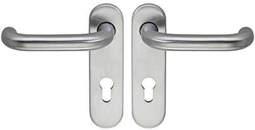 ECO D110/KS Drückergarnitur mit Kurzschild PZ für Fluchttüren, Türstärke 40-66mmmm, Türgriff Edelstahl