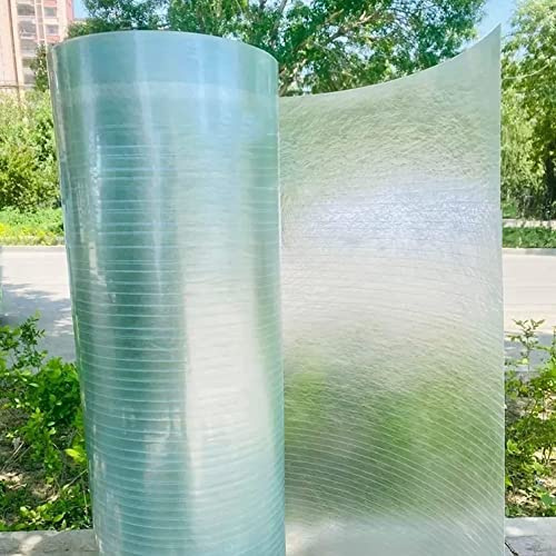 Polycarbonat-Dachplatte,0,8mm Glasfaserplatte,Leicht Zu Schneiden,Transparente Regensichere Isolierung Stoßsicheren Gewächshausplatte Stegplatten Ersatzplatten (WxL: 1x4m(3.3x13ft))