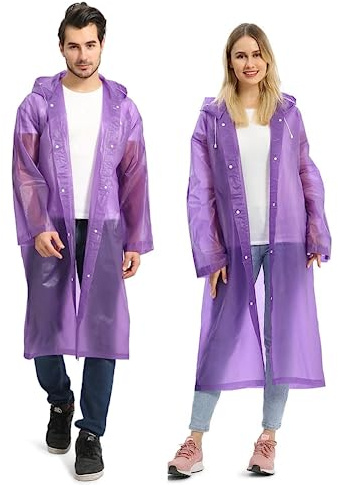 NTEK Rain Poncho Waterproof Raincoat | Reusable Rain Poncho | Rain Coat with Hoods and Sleeves | Emergency Rainwear | Lightweight Eva Rainwear | Rain Ponchos for Men and Women Adults Unisex.