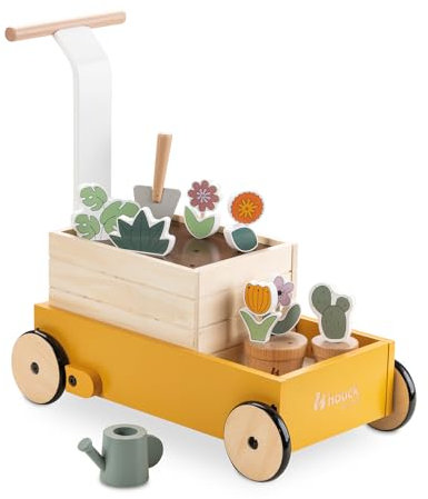 hauck Learn to Walk, Piante - Carrello Primi Passi Bambino dai 12 Mesi - Camminatore Interattivo con Gioco Giardinaggio - Sistema Frenante Regolabile, Favorisce Motricità Fine