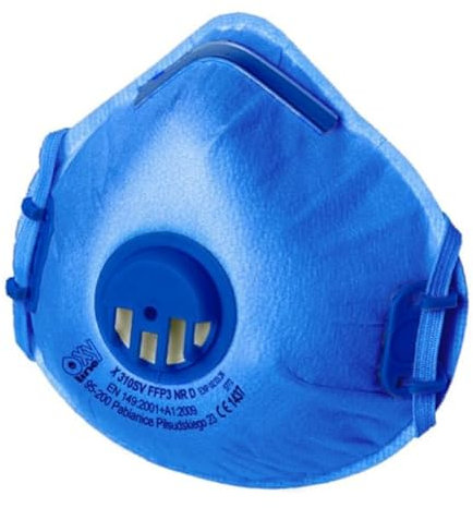 Oxyline 10x X310SV FFP3 NR D demi-masque anti-poussières jetable, bleu, avec valve d'expiration