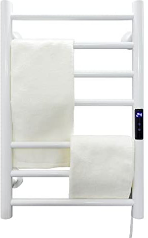 NEECS Scaldasalviette Elettrico Scaldasalviette in Acciaio Inossidabile Portasciugamani Elettrico Scaldasalviette Elettrico Controllo della Temperatura e del Tempo (Colore : Wit, Size