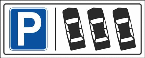 M-ITALY CARTELLO SEGNALETICO UNI - PARCHEGGIO A SPINA DI PESCE - Adesivo Extra Resistente, Pannello in Forex, Pannello In Alluminio (30x12, Alluminio)