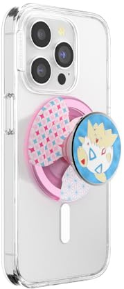 PopSockets Round Phone Grip Compatible with MagSafe, Adapter Ring Included, Phone Holder, Wireless Charging Compatible, Pokemon Fairy Type - Togepi's Charm
