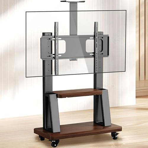 Höhenverstellbarer mobiler TV-Ständer auf Rädern, rollbarer TV-Wagen mit AV-Regal, Universal-TV-Halterung für 81,3 - 203,2 cm (32 - 80 Zoll) große Fernseher, perfektes Entertainment-Center
