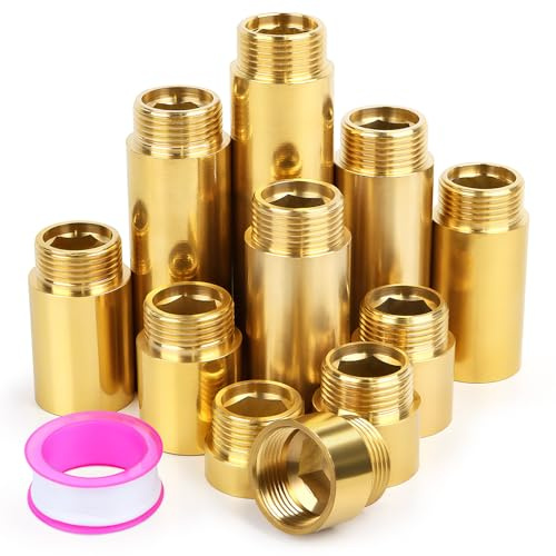 Niuny Extensión de grifo de 3/4 pulgadas 60mm Prolongación de grifo 1Pcs racor de prolongación Extensión de grifos de latón extensións de conexión para Instalación de Agua Potable y Calefacción
