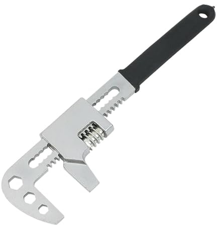 Chevnzev Llave tipo F, llave inglesa ajustable en ángulo recto, llave inglesa de apertura de mandíbula ancha