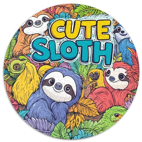 Faulheit Rund Puzzles 1000 Teile Fur Erwachsene Und Kinder Tieres Haustiers Cute Legespiel Geschicklichkeitsspiel Geschenk Fordernd Kleinkinder 1000pcs (67.5x67.5cm)