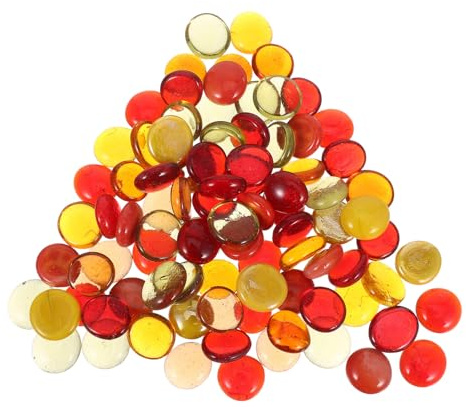 TOYZFRIENDY Biglie di Vetro Piatte Decorative 400G Ciottoli di Gemme di Vetro Rotondi e Quadrati per Acquari e Vasi Ghiaia per Giardinaggio e Decorazioni Artistiche per Interni ed Esterni