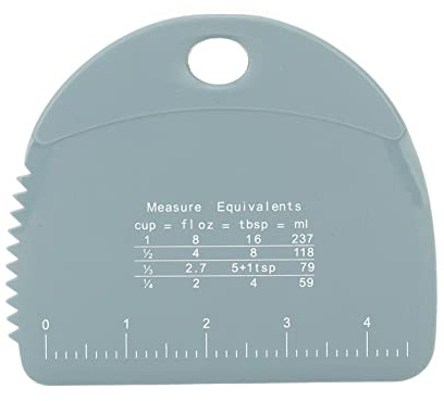 Mtlavishness Raspador De Masa Cortador De Masa De Silicona Seguro Para Alimentos Raspador De Banco Cortador De Pizza Para Pasteles Multiusos Con Escala De Medición Gris Para (Gris)