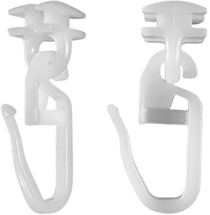 rewagi® GON-H Universal-Gleiter mit Faltenhaken – 200er Set (100 Gleiter + 100 Haken) – Weiß – für Gardinenschienen mit 6 mm Laufnut – Gardinengleiter für Vorhänge und Gardinen – Made in Germany