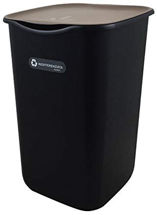 Tre Ti TRT536 Pattumiera, Riciclo, Nero/Grigio, 50 lt