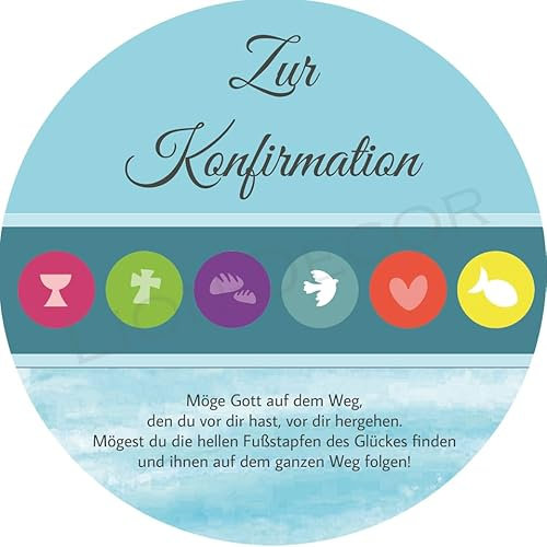Tortenaufleger Konfirmation1 / 20 cm Ø (blau)