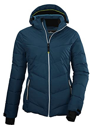Killtec Damen Ksw 289 Wmn Jacket Steppjacke Skijacke mit abzippbarer Kapuze und Schneefang, dunkel türkis, 36 EU