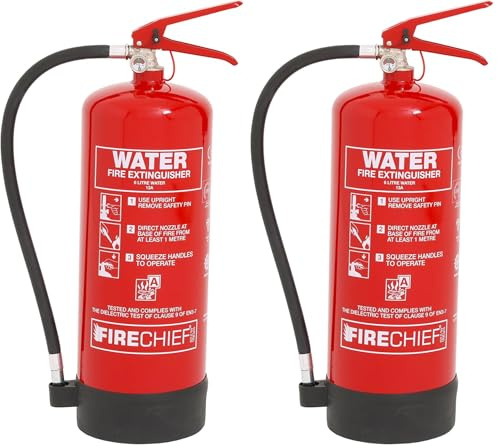 Firechief FXW6 Water Extinguisher, XTR, 6 L, Red (Pack of 2)