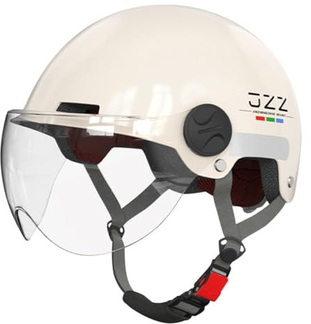 ACMEDE Scooterhelm Skaterhelm Motorradhelm für Herren und Damen E Scooter Helm Mit reflektierendem Streifen Fahrradhelm E-Bike Helm Rollerhelm mit HD-Visier Mopedhelm Für den Sommer 55-63CM