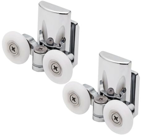 WANGZEYU Roulette Douche Lot de 2 ou 4 roulettes de Porte de Douche en Alliage de Zinc de 23 mm Roulette Porte Coulissante Douche(Bottom 2pcs,19mm)