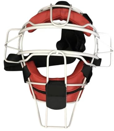 kowaku Baseball Catcher Helm Kopfbedeckung für Erwachsene im Freien Gesichtsschutz Gesichtsschutz, Rot