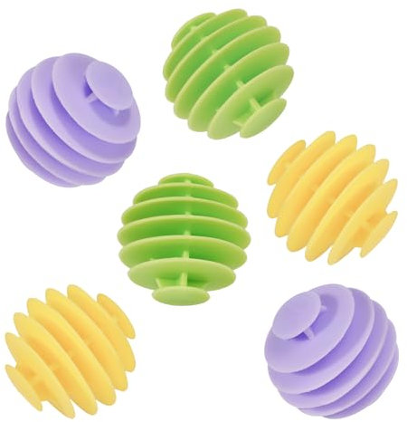 6 Pcs Tumble Dryer Balls, Rubber Silicone Laundry Balls for Washing Machine Ball & Tumble Dryer, Reusable Drying Ball Reduce Wrinkles and Cling, Fluffy Clothing(4cm)