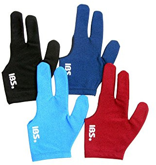 IBS Three Fingers Billard-Handschuhe, Snooker-Queue, professionell, 4 Farben (Spandex)