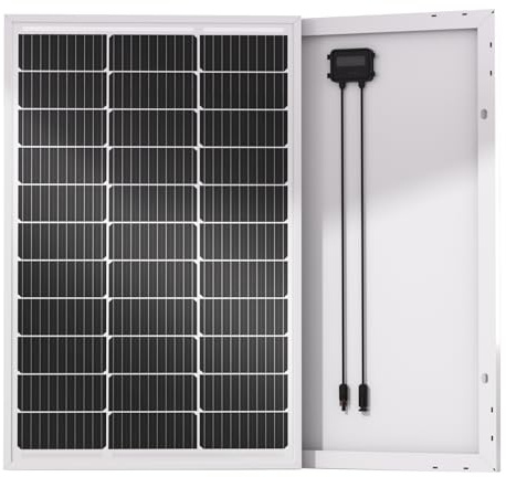 ECO-WORTHY 100W Solarpanel 12V, Mono Solarmodul mit 23% Wirkungsgrad für netzunabhängige System in Wohnwagen, Garten, Dach, Balkon, Boot.