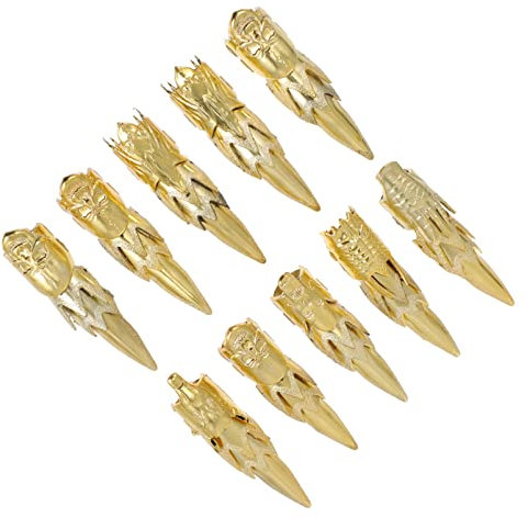 HEALLILY 10pcs Knuckle Joint Rings Dragon Ghost Armour Knuckle Full Finger Double Loop Gothic Ring Punk Punk Finger Covers Hand Jewelries Cosplay Costume