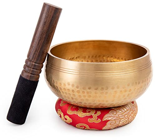 Tibetan Singing Bowl Set - Easy To Play for Beginners - Authentic Handcrafted Mindfulness Meditation Holistic Sound 7 Chakra Healing Gift by Himalayan Bazaar (6)