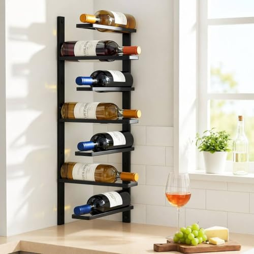 DanDiBo Weinregal Wand Hängend Metall Flaschenregal 2.Teilig Eckregal 96326 Schwarz Weinflaschenhalter Weinhalter Bar Regal Wandregal Wine Rack