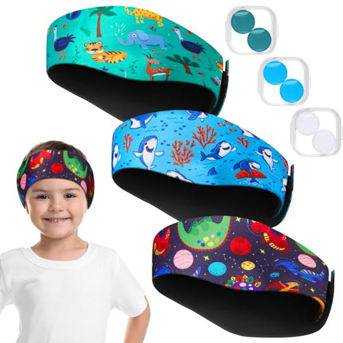Zhanmai Soft Swimming Headband Silicone Earplugs Set, Including 3 Pcs Secure Swimmers Ear Band 3 Pairs Swimming Earplugs Swim Headbands for Adults Moldable Ear Plugs for Swimming(Cute Colors)