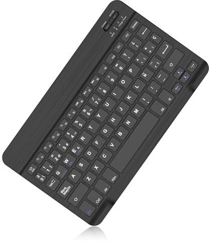 IVEOPPE Teclado con Bluetooth Inalámbrico, Teclado Español Ñ Bluetooth Inalámbrico Súper Delgado de para iPad, iPad Pro, iPad Air, Tableta Android/Samsung/Huawei/Xiaomi, para Lenovo, Negro
