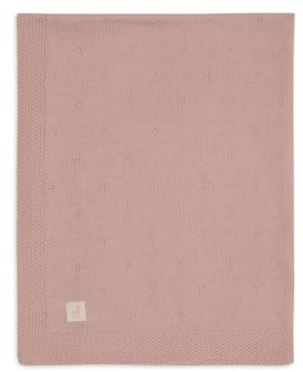 Jollein Couverture Douillette en Tricot pour lit de bébé, Motif Rose Sauvage, 75 x 100 cm, 60% Coton, 40% Acrylique, pour lit de bébé, 1,0 TOG, certifiée Oeko-Tex, modèle de Tricot