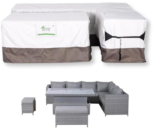 Club Rattan Heavy Duty Oxford Fabric Protective cover for Isobella Right Hand Corner Sofa (260x200x66) and Table (150x90x71)