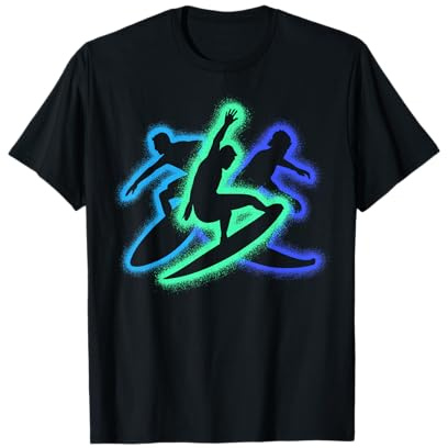 Surfen Silhouetten Surfbrett Kinder Jungen Männer Surf T-Shirt