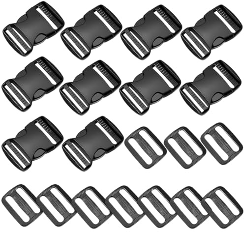 VISTTUSFINE Buckles Clips Rucksack Clips Set Tri-Glide Slides Side Release | Buckles Replacement Buckles Clip for Backpack Repairing, Luggage Fastening Strap Pet Collar