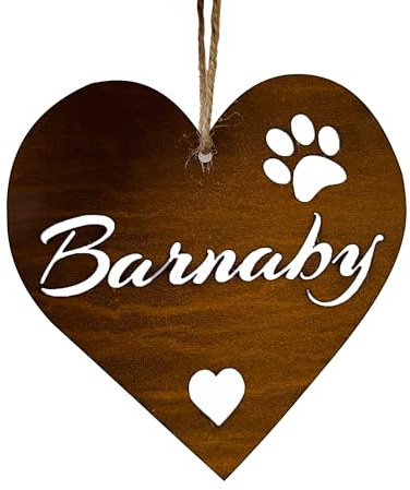 Personalised Pet Memorial Steel Heart Garden Hanging Ornament - Large Rustic Steel Heart