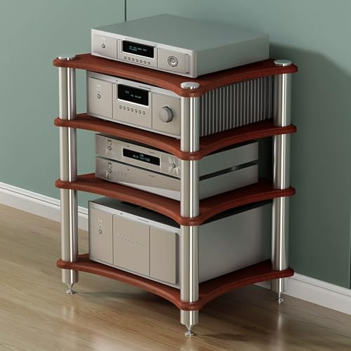 HighPerformance Audio Rack Amplificatore Stand Console Media Mensola AV Armadio di Immagazzinaggio Compact Entertainment Center DVD Organizer Rack per Home Theater.