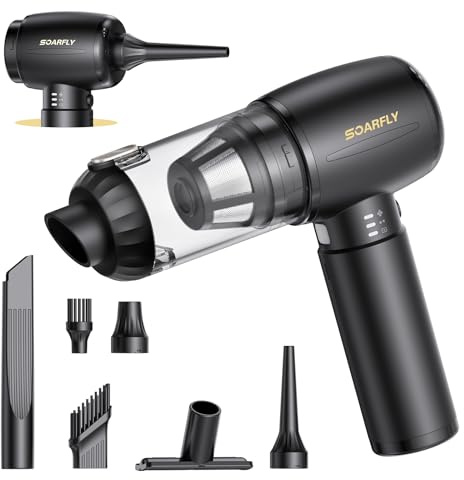 Handheld Vacuum Cleaner, 25000Pa Brushless Motor Car Vacuum Cleaner Cordless, 4-in-1 Rechargeable Mini Hoover with One-Touch Cleaning, Portable Air Duster for Home Car Office Pet Hair