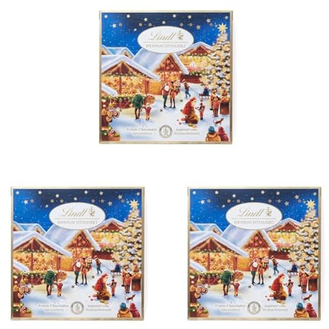 Lindt Weihnachtsmarkt Mini-Tisch-Adventskalender 2025 | 115 g | 24 leckere Mini Kugeln in verschiedenen Sorten | festliche Schokolade für die Weihnachtszeit | ideales Schokoladen-Geschenk