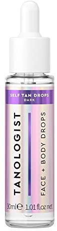 Tanologist Self Tan Drops Dark (30 ml) Add Self Tanning Drops to Skin Care For Sensitive Skin Dermatologist Approved Clean Ingredients & Vegan
