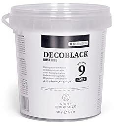 Decoloración para el Pelo Light Irridiance Tech Decoblack Dust Free al Carbón Polvo Decolorante Compacto 500Gr