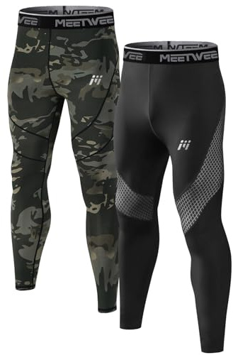 MEETWEE Pantalón Térmico Hombre Ropa Interior Térmica Funcional Calzoncillos Largos Leggins Termo para el Invierno Deporte Running Esquiar Senderismo
