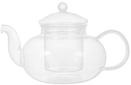 BIUDECO Heat-Resistant Borosilicate Glass Tea Pot 400ml with Infuser Thickened Teapot for Flower Tea Coffee Herbal Use
