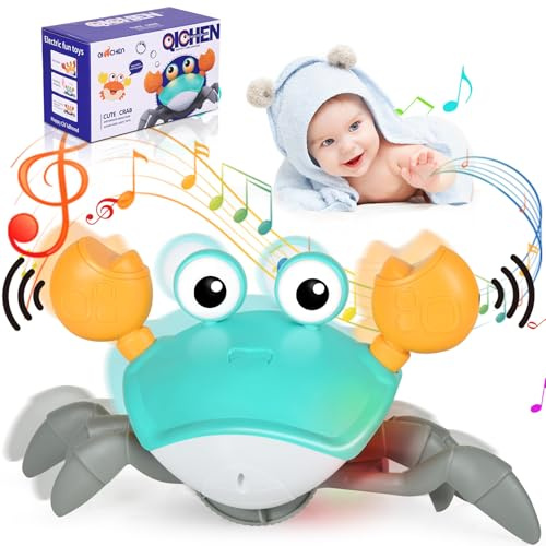 Anveltech Cangrejo Juguete Bebe,Juguetes Niños 1 Año, Juguete para Gatear para Bebé,USB Recargable,con Interruptor de Control de Sonido y Velocidad,Regalo para Niños de 6 Meses a 5 Años