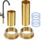2 Piezas Tuercas de Tubo de Latón para Agua Fría y Caliente WISIRENT, Kit de Reparación de Grifos M32*10cm y M32*15cm, Conjuntos de Extensión Roscados Kit de Tuercas de Rosca para Grifo