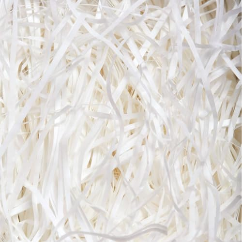 White Shredded Tissue Paper 100g - Soft Gift Box & Hamper Filling for Birthdays, Weddings, Easter, Christmas, Anniversaries and Luxury Presentations