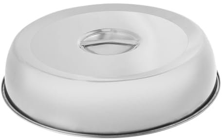 Hoement Tapa De Acero Inoxidable Redonda 28 Cm Cubierta Metálica Para Alimentos Resistente Al Desgaste Uso Doméstico y Restauración Para Cubrir Bistecs
