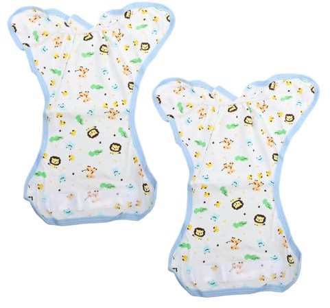 PERSELOSO Pantalones de Entrenamiento Dibujos Animados 2 Piezas para Bebés de Algodón Blanco Transpirables Capa Anti-fugas para Recién Nacidos
